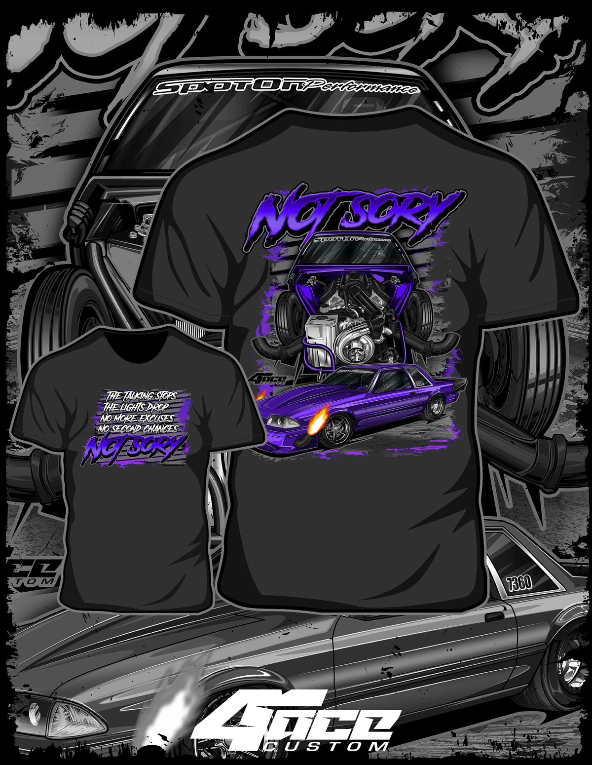 Notsory Foxbody Radial Mustang T-shirt